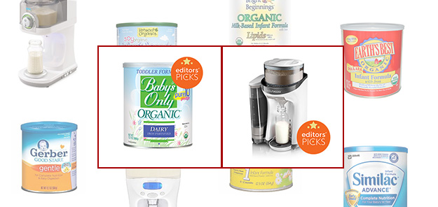 Baby formula photo montage, Baby's Only Organic Formula and Baby Brezza Formula Maker