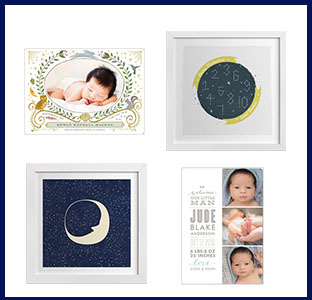 minted birth announcements and nursery art