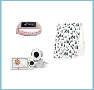 weeSpring giveaway, Project Nursery Smartband, Mountains blanket, and 4.3 inch baby video monitor