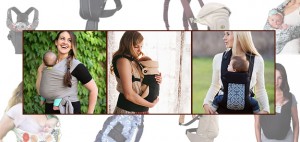 Baby carrier photo montage, Beco Gemini, Boba wrap, Ergobaby 360 carrier