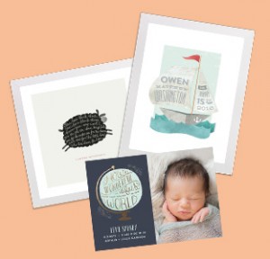 Minted nursery art and birth announcements