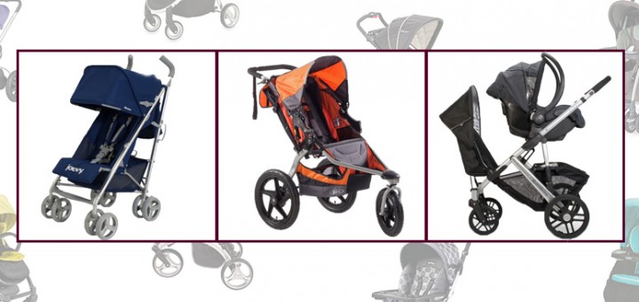 Single, double, and lightweight photo montage, Uppababy Vista, Bob Revolution SE, Britax B Agile, Uppababy G Luxe, Joovy Groove, Baby Trend Snap and Go, Baby Jogger City Select Double, Uppababy Vista Rumble, and BOB Revolution SE Duallie, Stroller